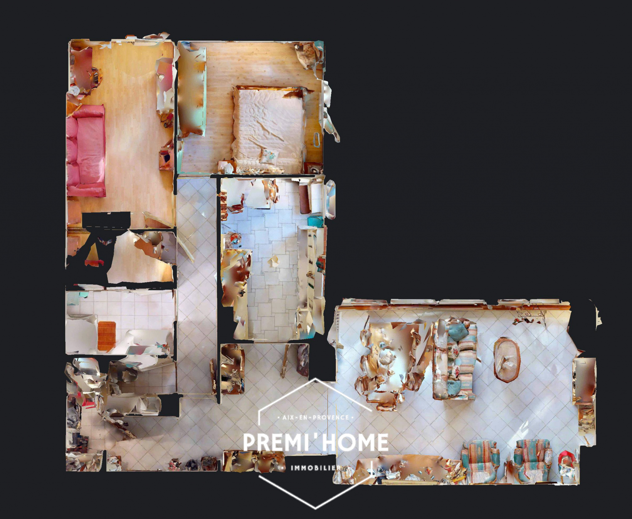 A VENDRE T3 CHATEAU DOUBLE TERRASSE ET ASCENSEUR - Premi'home Agence immobilière Aix En Provence